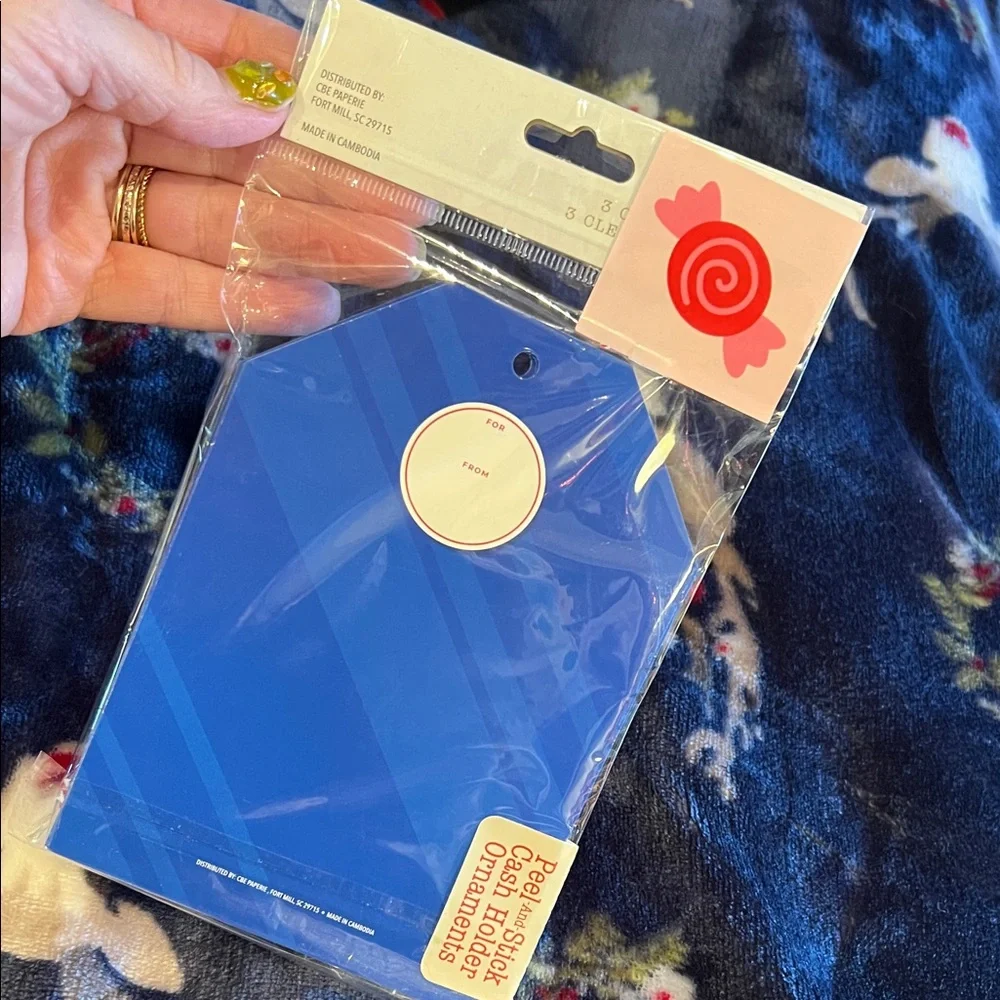 Christmas Gift - Gaming Fund - 3 Blue Cash Holder Ornaments